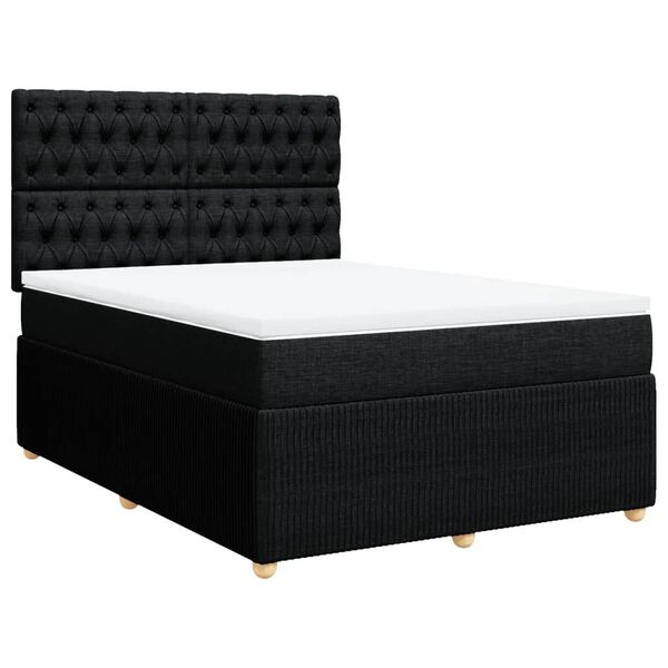 vidaXL &Kappa;&rho;&epsilon;&beta;ά&tau;&iota; Boxspring &mu;&epsilon; &Sigma;&tau;&rho;ώ&mu;&alpha; &Mu;&alpha;ύ&rho;&omicron; 140x190 &epsilon;&kappa;. &Upsilon;&phi;&alpha;&sigma;&mu;ά&tau;&iota;&nu;&omicron;