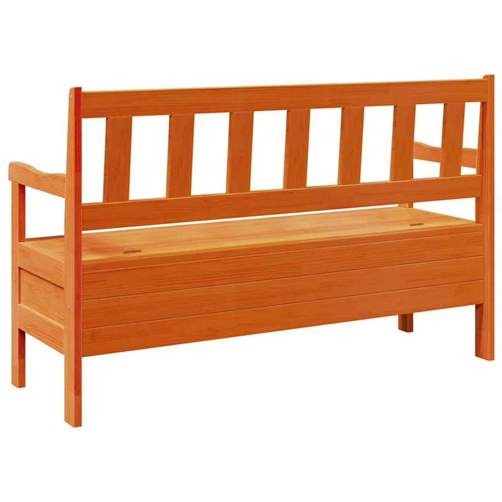 vidaXL Εξωτερικός πάγκος Καφέ 119 x 76 x 44εκ. Μασίφ ξύλο πεύκου