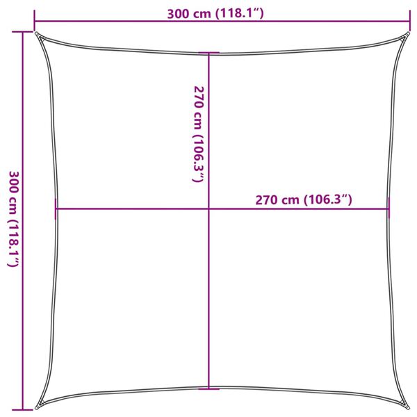 vidaXL Πανί Σκίασης Μπεζ 3 x 3 μ. από HDPE 160 γρ./μ²