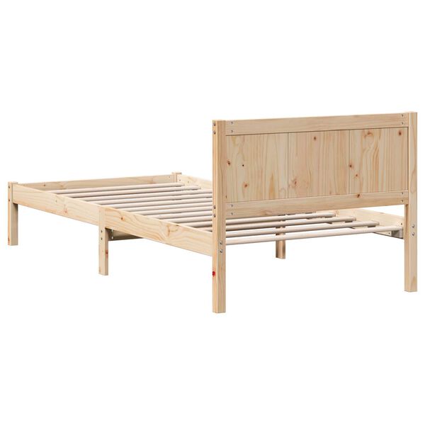 vidaXL Σκελετός Κρεβατιού Καφέ 90 x 200 cm Μασίφ ξύλο πεύκου
