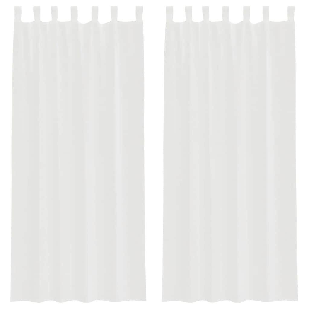 vidaXL Κουρτίνες Voile με βρόχους 2 τεμάχια Λευκό 140x245 cm