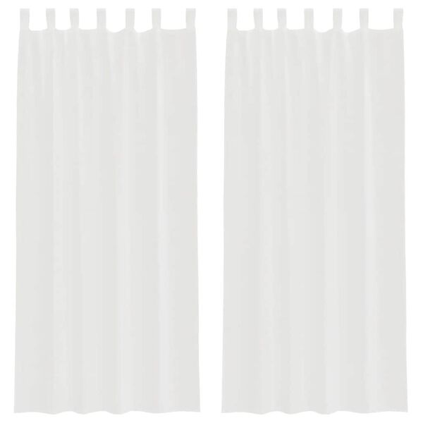 vidaXL Κουρτίνες Voile με βρόχους 2 τεμάχια Λευκό 140x245 cm
