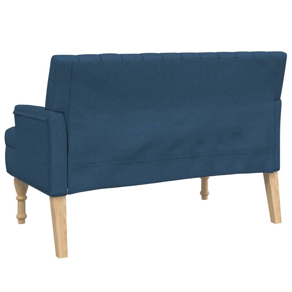 vidaXL Παγκάκι Μπλε 113 x 64,5 x 75,5 εκ. Υφασμάτινο με Μαξιλάρια