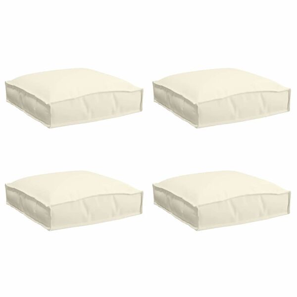 vidaXL Μαξιλάρι παλέτας για κάθισμα 4 pcs Κρεμ 40 x 40 x 8 εκ.