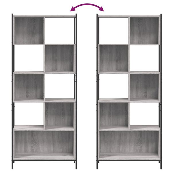 vidaXL Βιβλιοθήκη Γκρι Sonoma 72 x 28 x 172 εκ. από Επεξεργασμένο Ξύλο