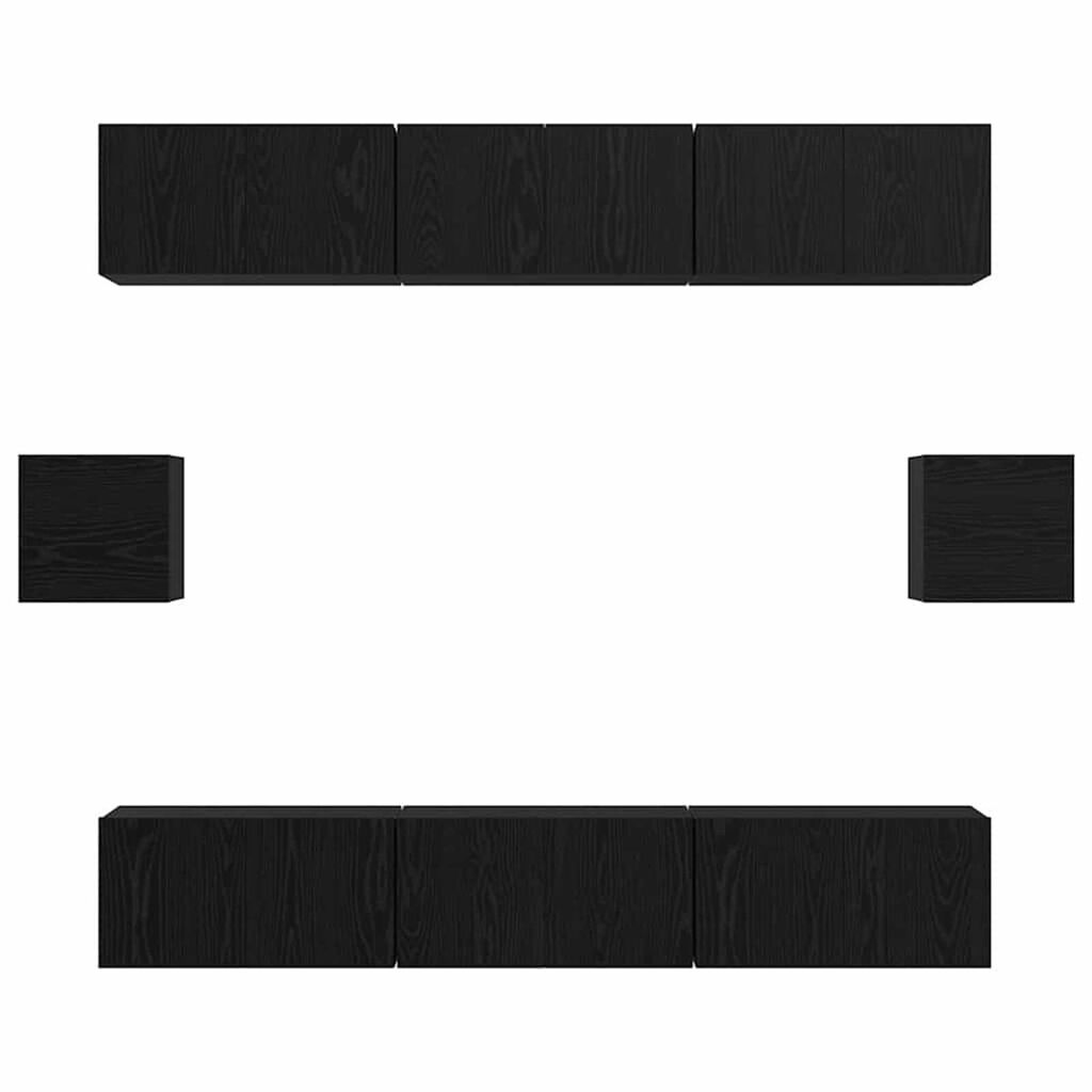 vidaXL Σετ επίπλου τηλεόρασης 8 pcs Μαύρη δρυς 60 x 30 x 30 cm