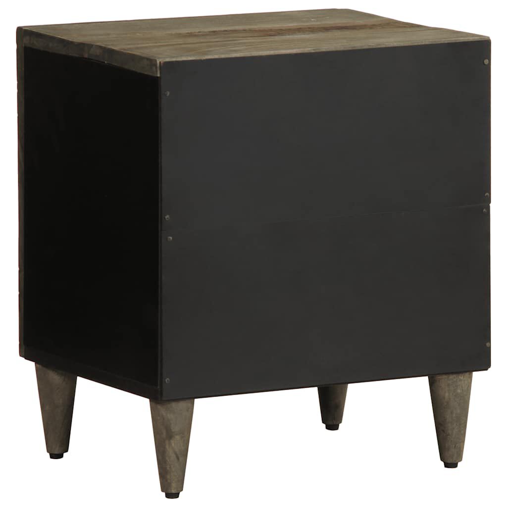 vidaXL κομοδίνο ντουλάπι ανοιχτό γκρι 40x33x46 cm μασίφ ξύλο Mango