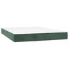 vidaXL Κρεβάτι Boxspring με Στρώμα Σκούρο Πράσινο 140x190εκ. Βελούδινο