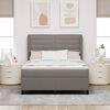 vidaXL &Kappa;&rho;&epsilon;&beta;ά&tau;&iota; &mu;&epsilon; &epsilon;&lambda;&alpha;&tau;ή&rho;&iota;&alpha; &mu;&epsilon; &sigma;&tau;&rho;ώ&mu;&alpha; Taupe 160 x 200 cm ύ&phi;&alpha;&sigma;&mu;&alpha;