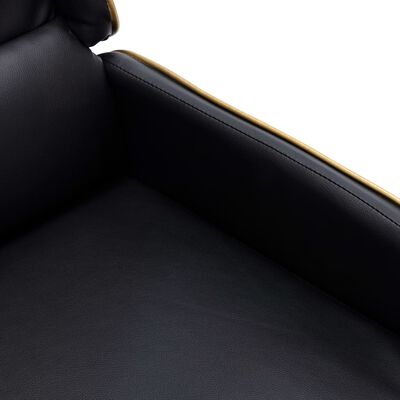 vidaXL Καρέκλα Ανακλινόμενη Μασάζ Μαύρο/Χρυσό από Συνθετικό Δέρμα