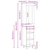 vidaXL Ντουλάπι Γκρι Σκυροδέματος 34,5x34x180 εκ. Επεξεργασμένο Ξύλο