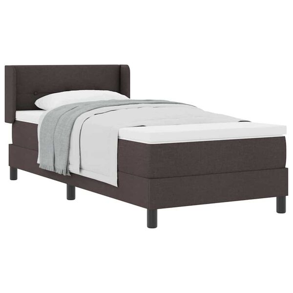 vidaXL Κρεβάτι box spring με στρώμα με στρώμα Σκούρο Καφέ 80 x 200 cm