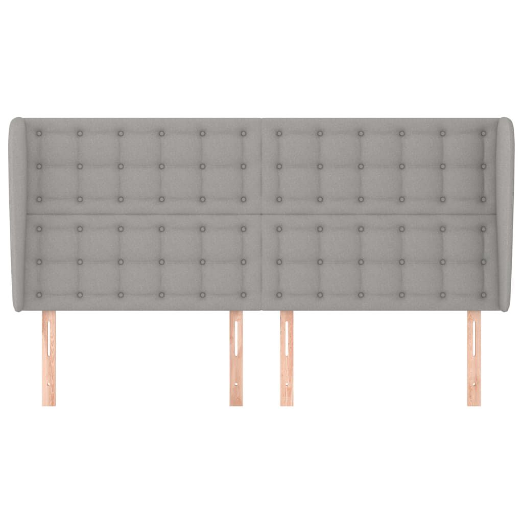 vidaXL Κεφαλάρι με Πτερύγια Ανοιχτό Γκρι 183x23x118/128 εκ. Υφασμάτινο