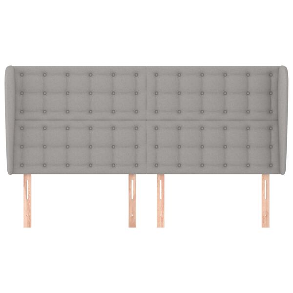 vidaXL Κεφαλάρι με Πτερύγια Ανοιχτό Γκρι 183x23x118/128 εκ. Υφασμάτινο