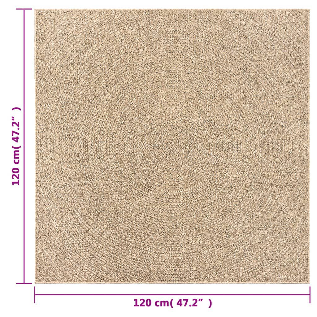 vidaXL Χαλί ZIZUR Όψη Γιούτας Εσωτ. & Εξωτ. Χώρου 120x120 εκ.