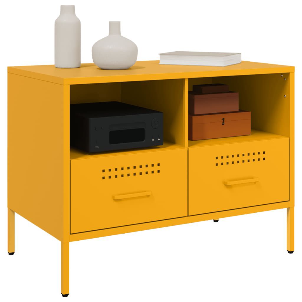 vidaXL Έπιπλο Τηλεόρασης Μουσταρδί Κίτρινο 68x39x50,5 εκ. από Ατσάλι