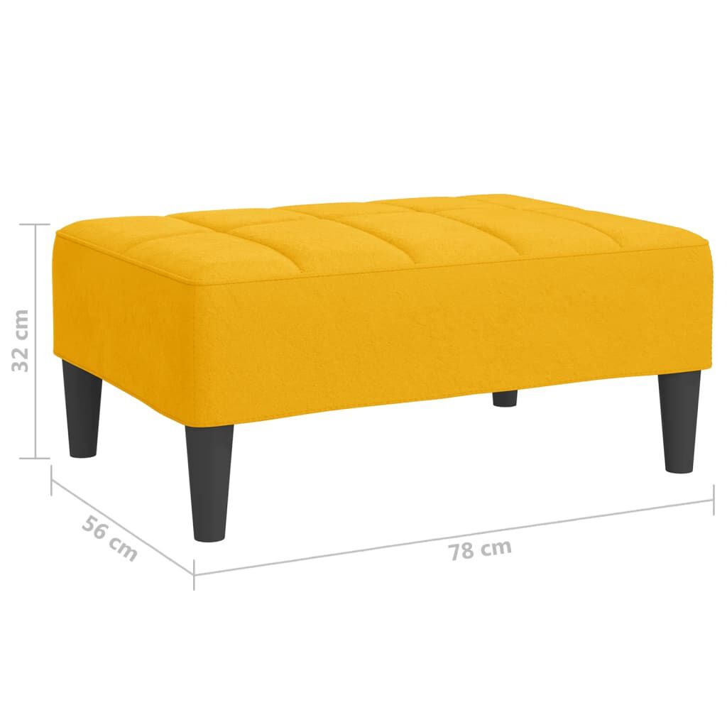 vidaXL Υποπόδιο Κίτρινο 78 x 56 x 32 εκ. Βελούδινο