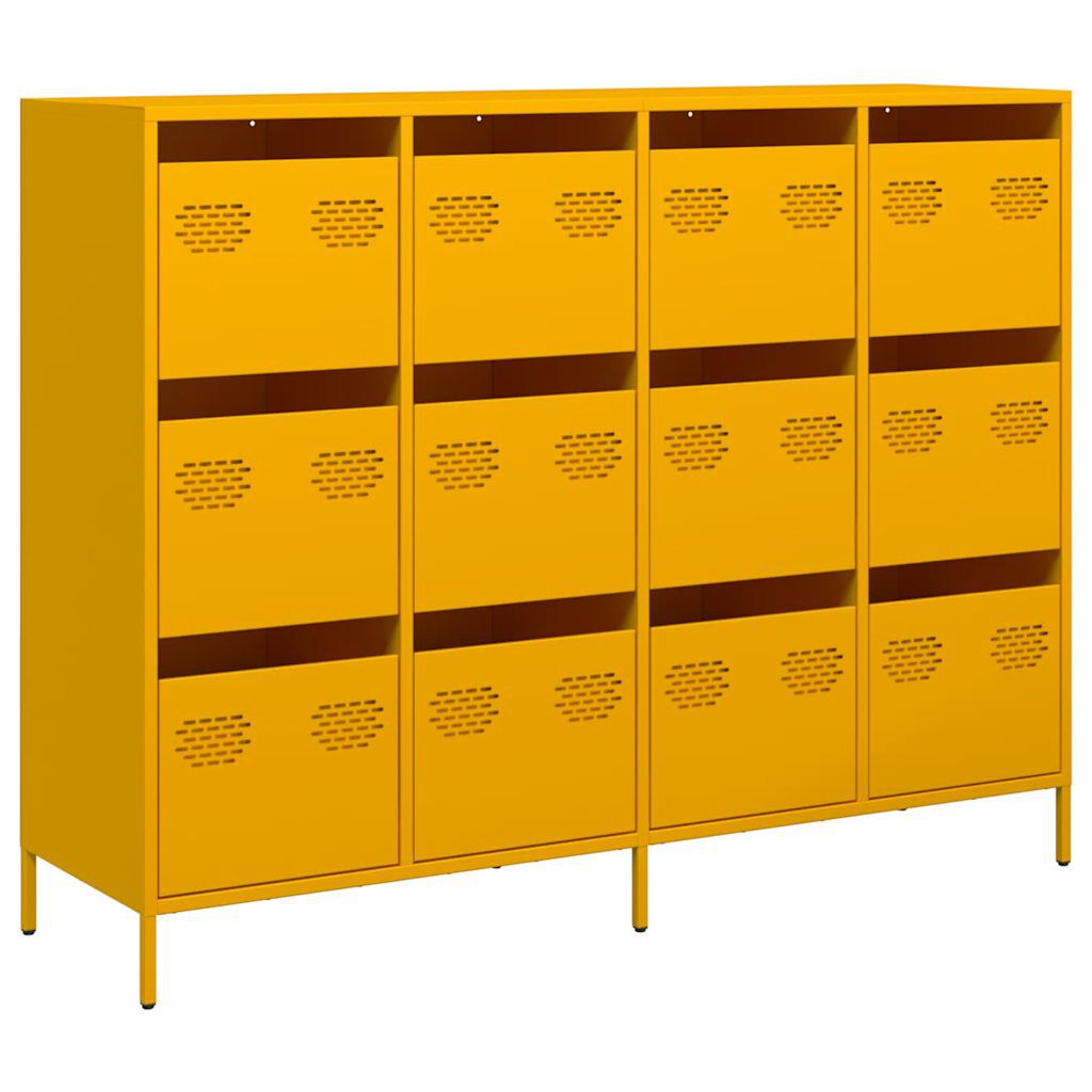 vidaXL Sideboard Μουστάρδα κίτρινη 135x39x103,5cm Ατσάλι ψυχρής έλασης
