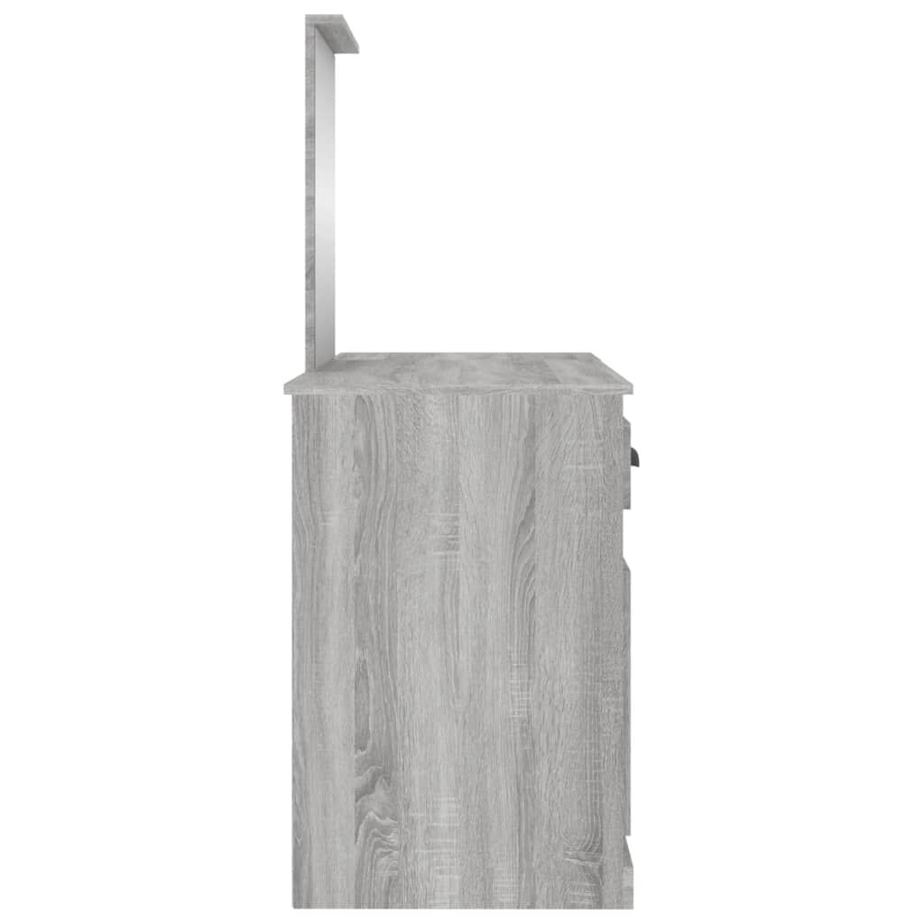 vidaXL Μπουντουάρ με Καθρέφτη Γκρι Sonoma 130x50x132,5 εκ.