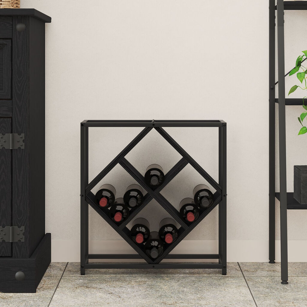 vidaXL Ράφι κρασιού Μαύρη Δρυς 51x18x52,5 εκ Επεξεργασμένο Ξύλο