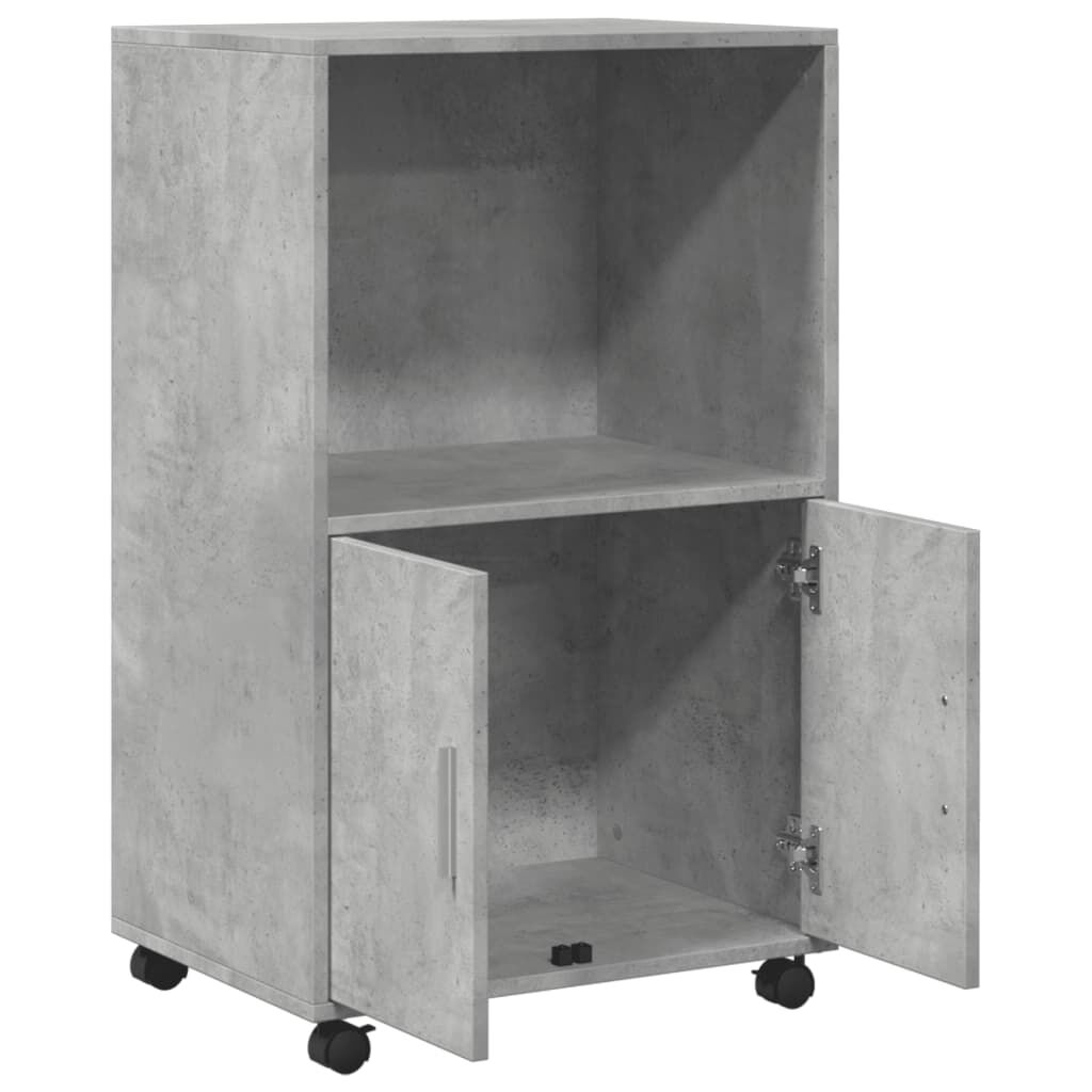 vidaXL Ντουλάπι Τροχήλατο Γκρι Σκυρ. 55x40x91 εκ. από Επεξ. Ξύλο