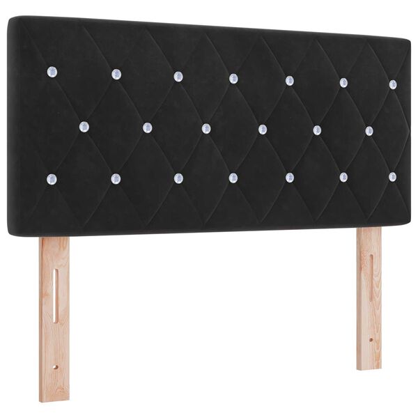 vidaXL Κρεβάτι με ελατήρια με στρώμα Μαύρο 120 x 200 cm Βελούδο