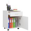 vidaXL Ντουλάπι Τροχήλατο Λευκό 45 x 38 x 54 εκ. από Επεξ. Ξύλο