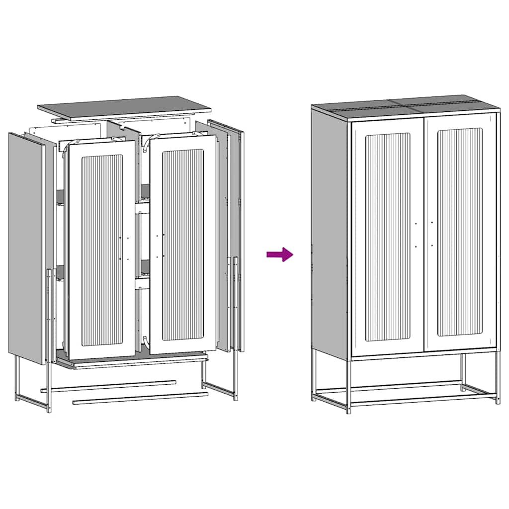 vidaXL Highboard Μουστάρδα κίτρινη 68x39x123 cm Χάλυβας