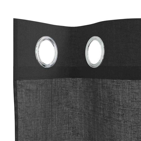 vidaXL Κουρτίνες Voile με ροδέλες 2 τεμάχια Μαύρο 140x245 εκ.