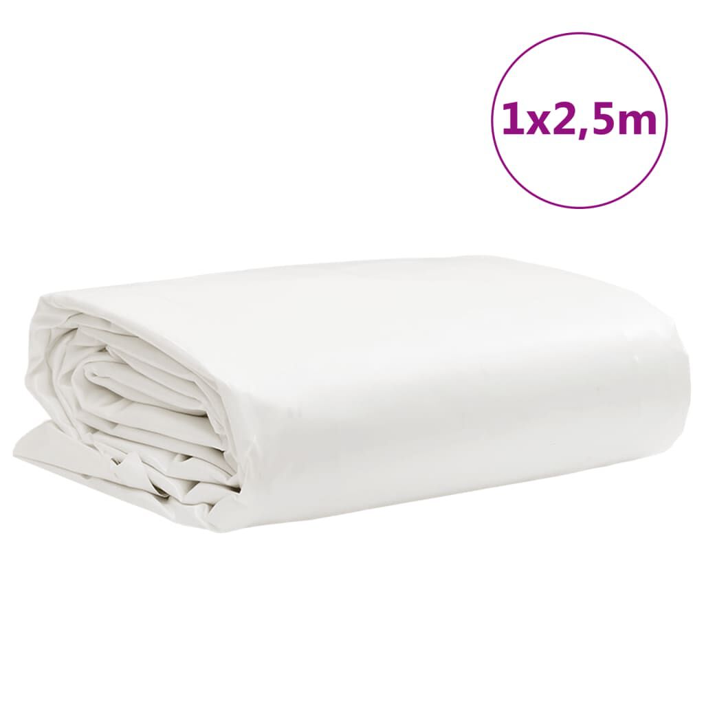 vidaXL Μουσαμάς Λευκός 1 x 2,5 μ. 650 γρ./μ²