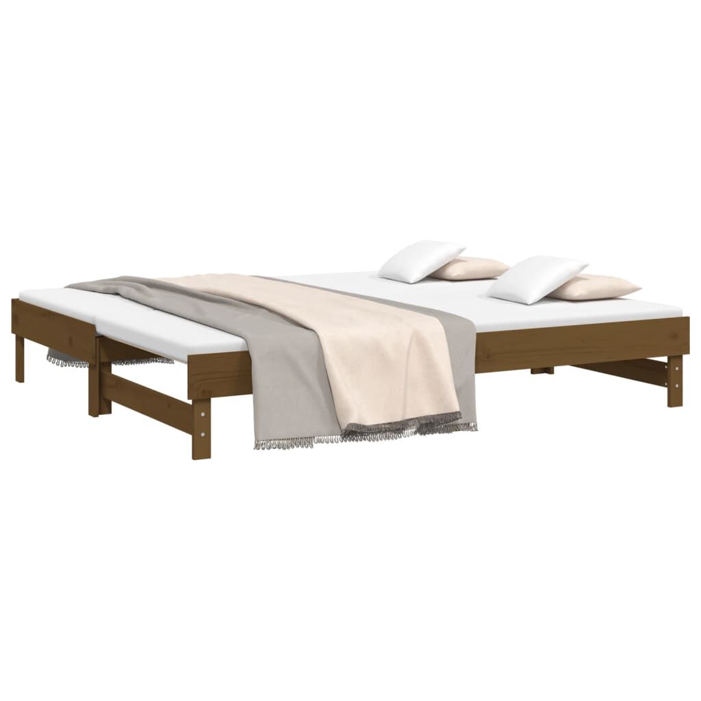 vidaXL Καναπές Κρεβάτι Συρόμενος Μελί 2x(90x200) εκ. από Μασίφ Πεύκο