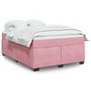 vidaXL Κρεβάτι Boxspring με Στρώμα Ροζ 140x190 εκ. Βελούδινο