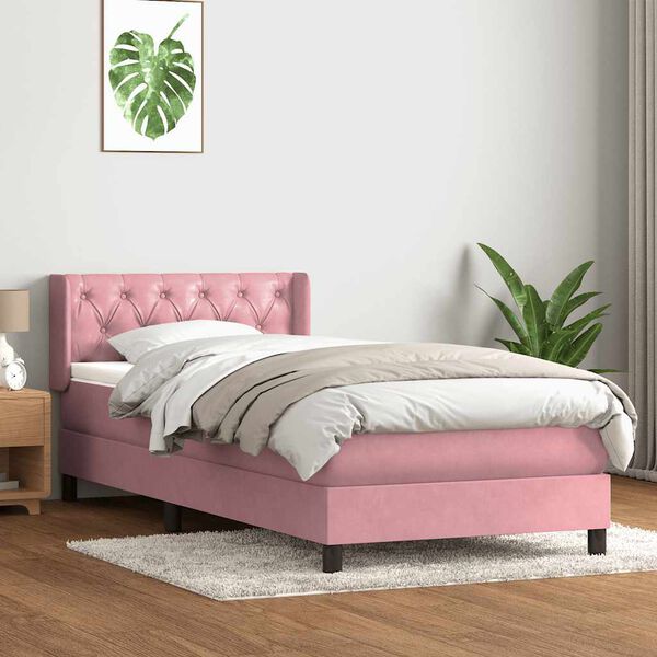 vidaXL &Kappa;&rho;&epsilon;&beta;ά&tau;&iota; Boxspring &mu;&epsilon; &Sigma;&tau;&rho;ώ&mu;&alpha; &Rho;&omicron;&zeta; 80x220 &epsilon;&kappa;. &Beta;&epsilon;&lambda;&omicron;ύ&delta;&iota;&nu;&omicron;