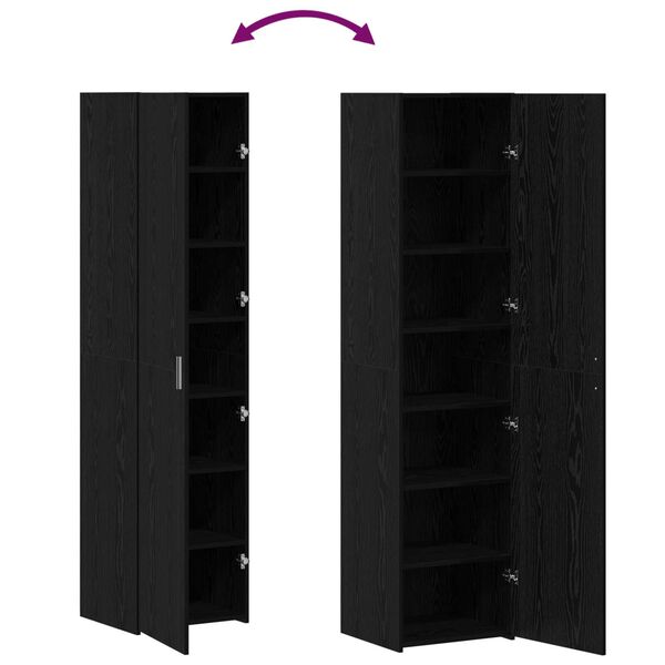 vidaXL Υψηλό Ντουλάπι Μαύρης Βελανιδιάς 45x42.5x185 εκ Επεξεργασμένο Ξύλο