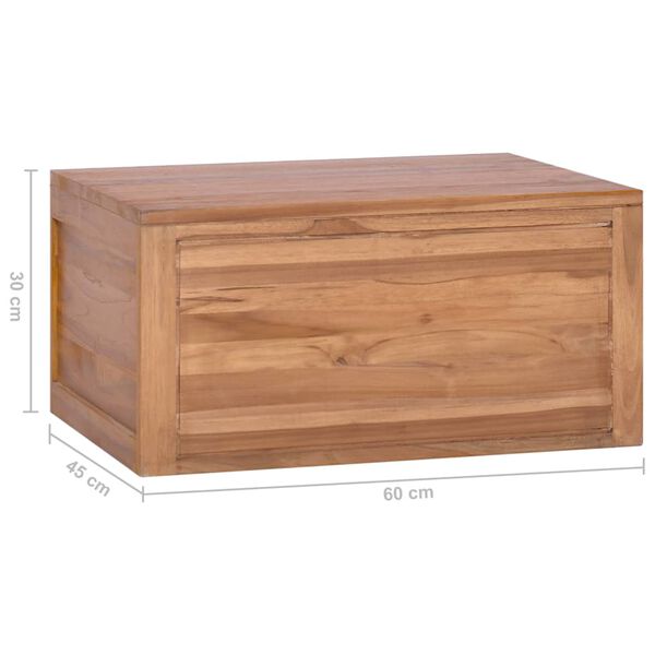 vidaXL Έπιπλο Μπάνιου/Νιπτήρα Επιτοίχιο 60x45x30 εκ. Μασίφ Ξύλο Teak