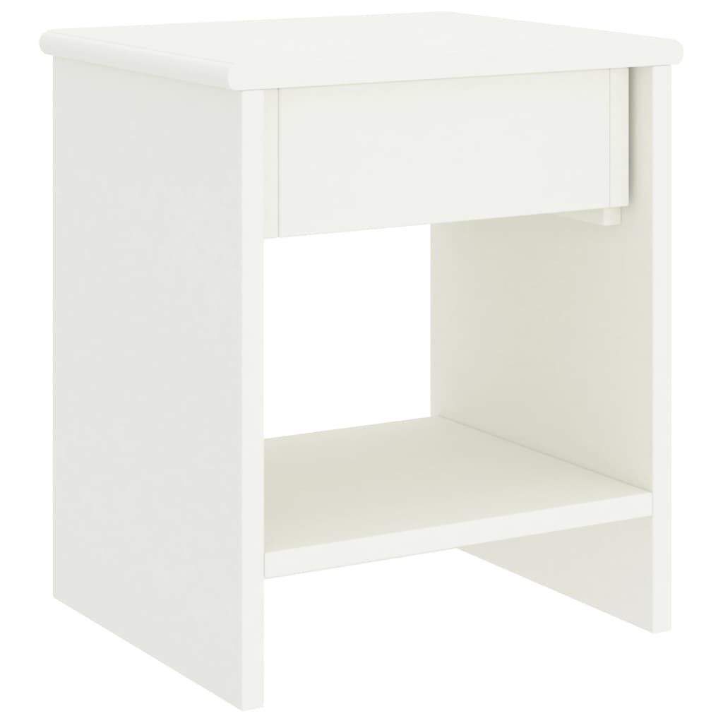 vidaXL Κομοδίνο Λευκό 35 x 30 x 40 εκ. Μασίφ Ξύλο Πεύκου
