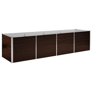 vidaXL Ζαρντινιέρα Υπερυψωμένη Καφέ 320x80x77 εκ. Γαλβανισμ. Χάλυβας