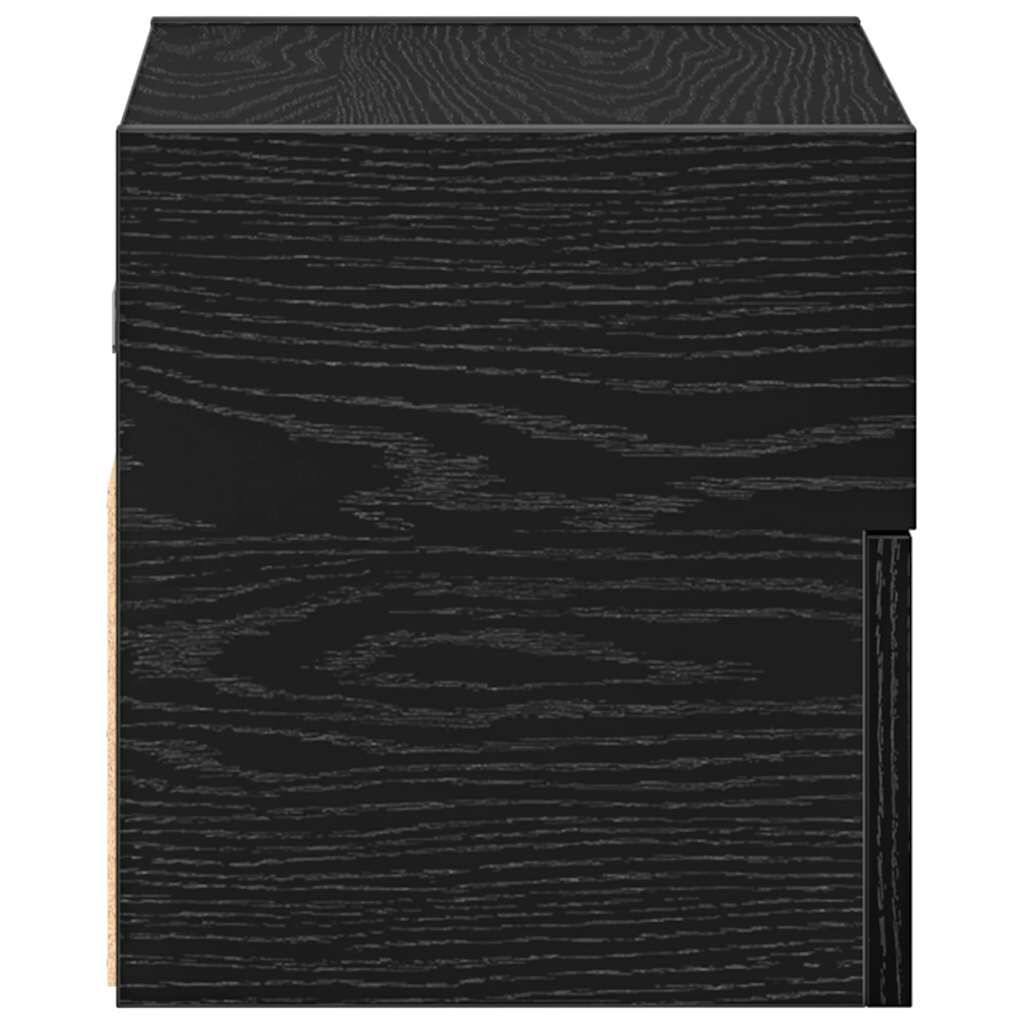 vidaXL Κομοδίνο Επιτοίχιο mαύρο 45x26x28,5 εκ.