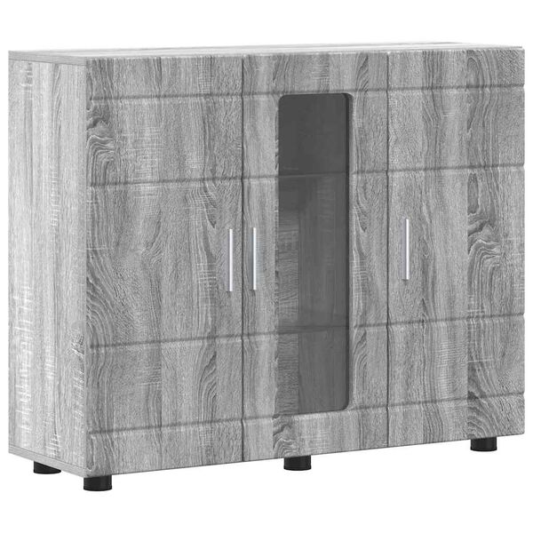 vidaXL Πλαϊνό γραφείο με ράφι με πόρτα Γκρι sonoma 55.5 x 29 x 100 εκ