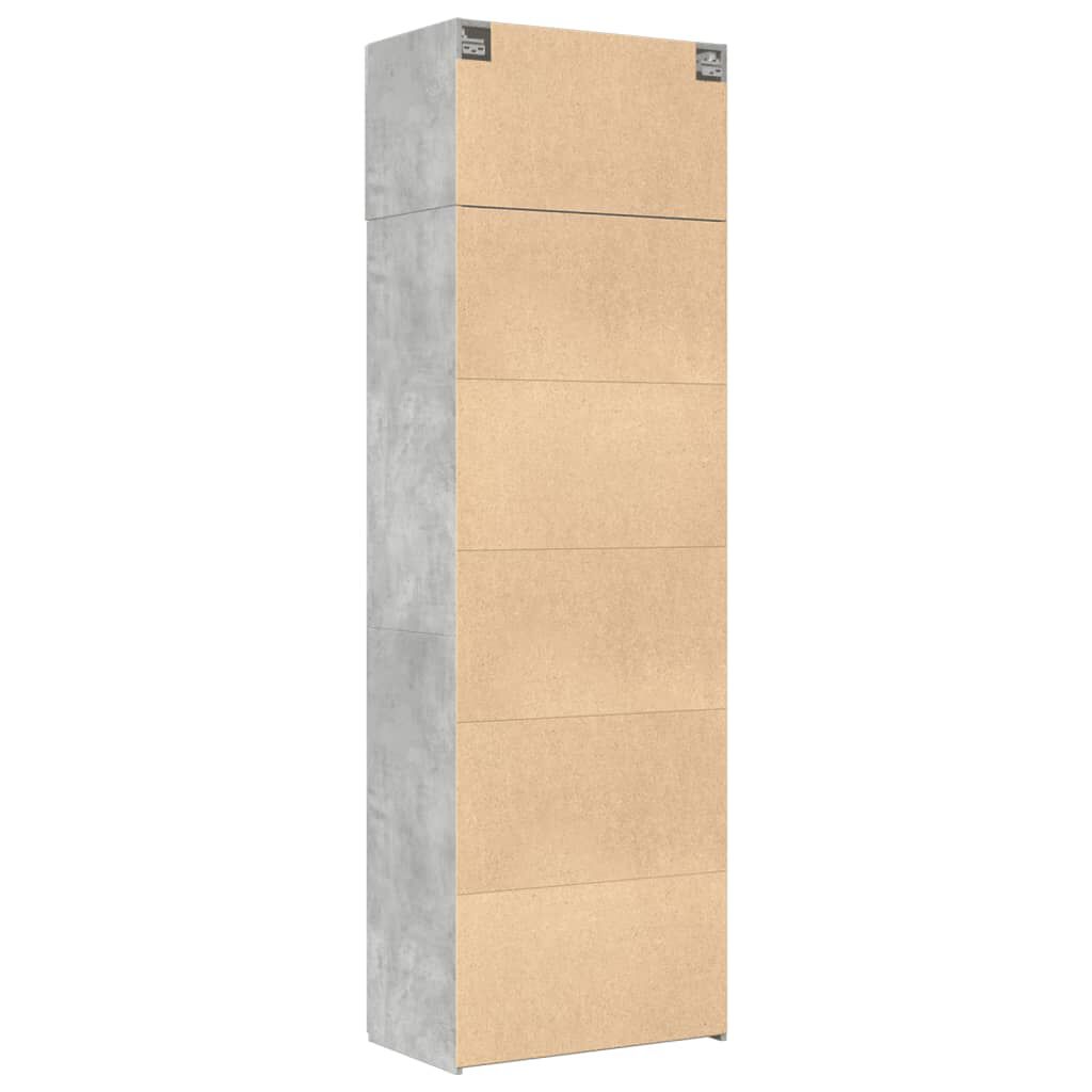 vidaXL Ραφιέρα με Ντουλάπια Γκρι Σκυροδέμ. 70x42,5x225 εκ. Επεξ. Ξύλο