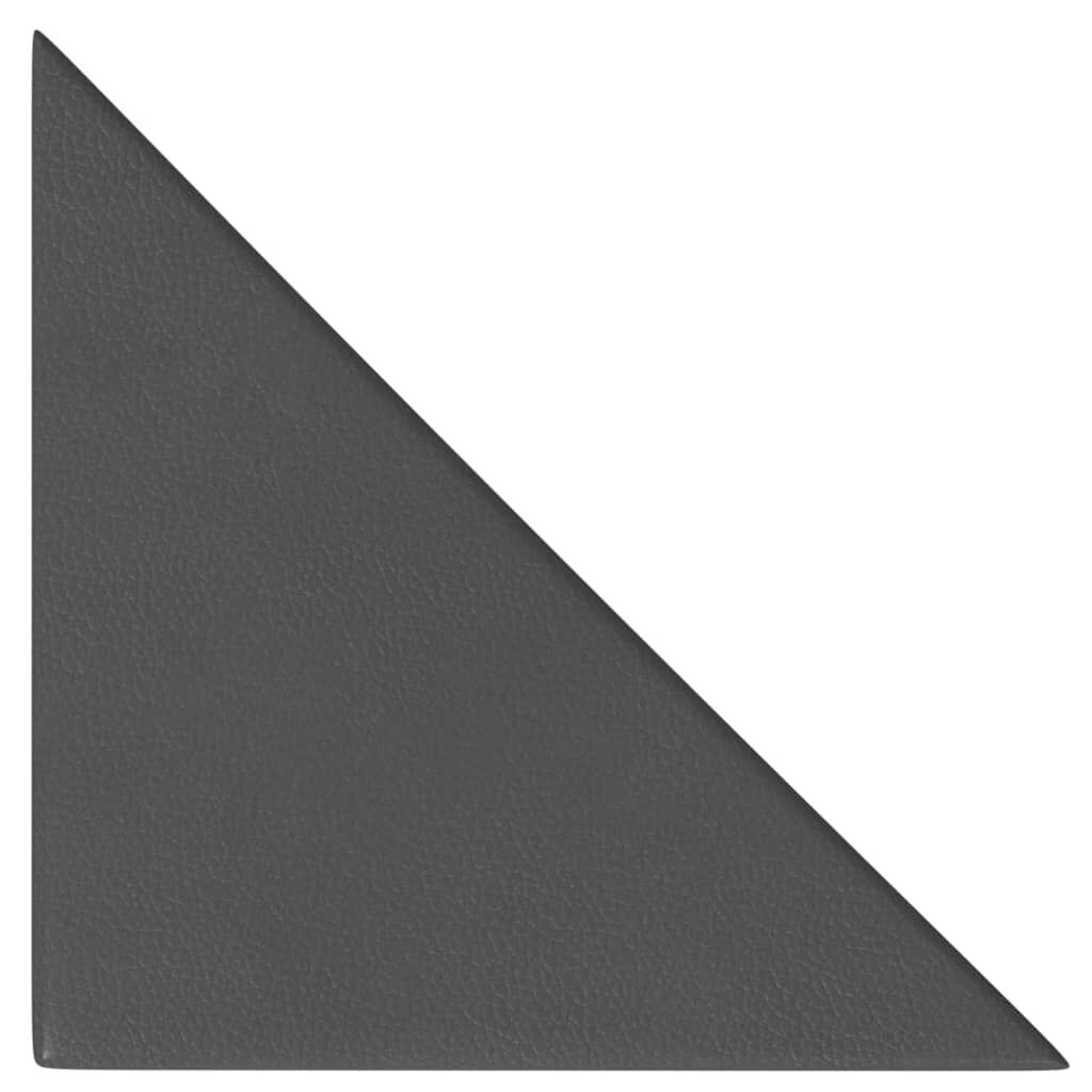vidaXL Πάνελ Τοίχου 12 τεμ. Γκρι 30 x 30 εκ. 0,54 μ² Συνθετικό Δέρμα