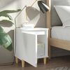 vidaXL Κομοδίνo Λευκό 40 x 30 x 50 εκ. με Μασίφ Ξύλινα Πόδια