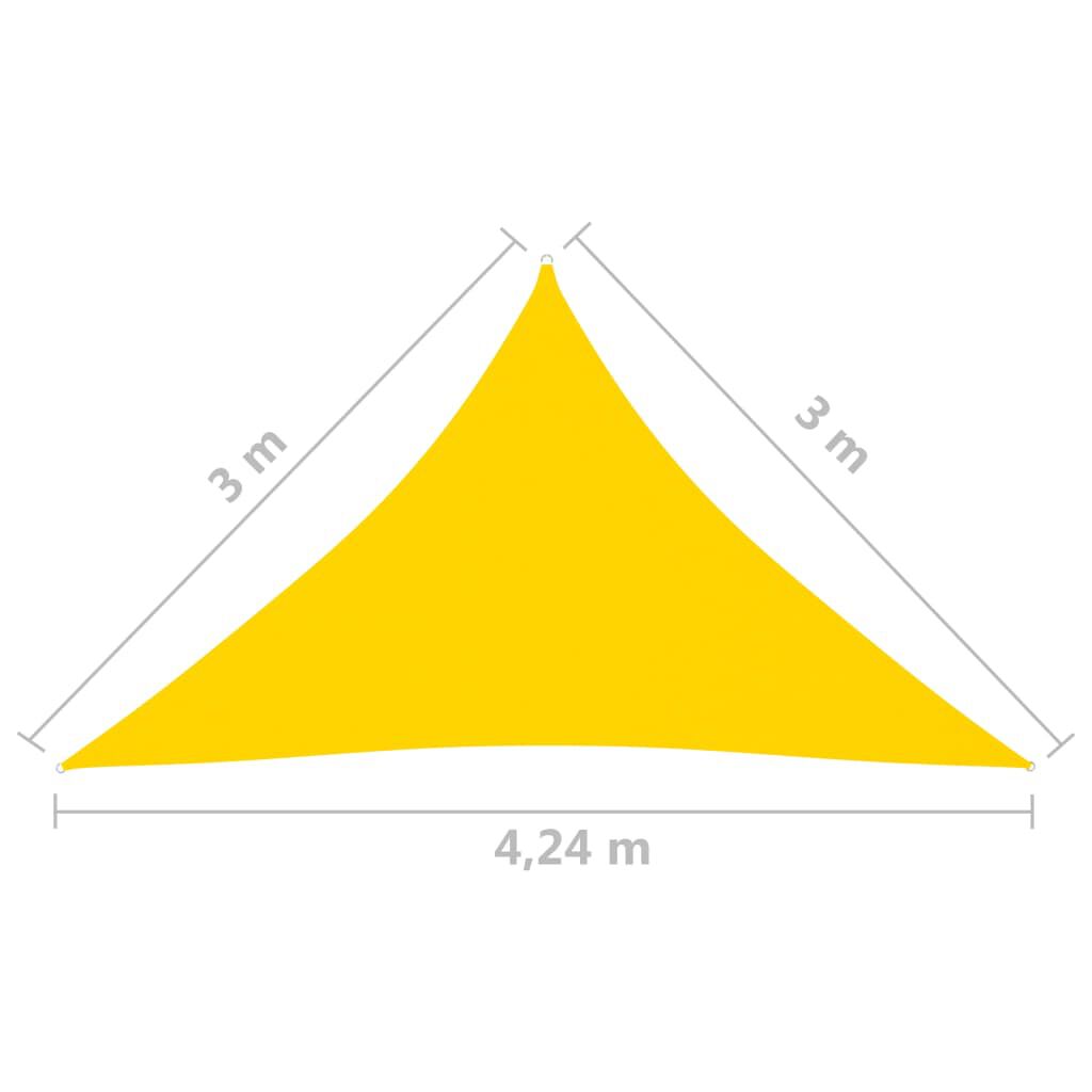 vidaXL Πανί Σκίασης Τρίγωνο Κίτρινο 3 x 3 x 4,24 μ. από Ύφασμα Oxford