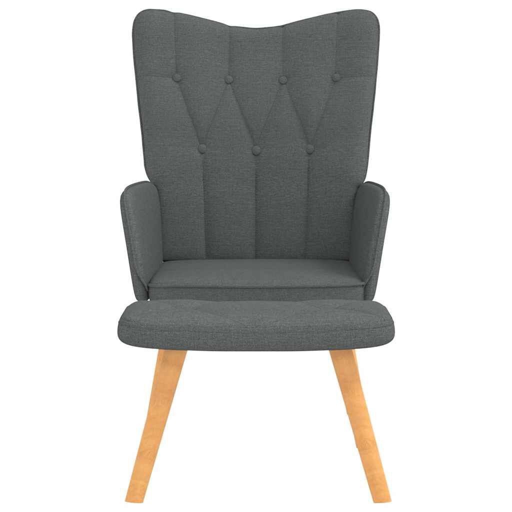 vidaXL Πολυθρόνα Relax Σκούρο Γκρι Υφασμάτινη με Σκαμπό