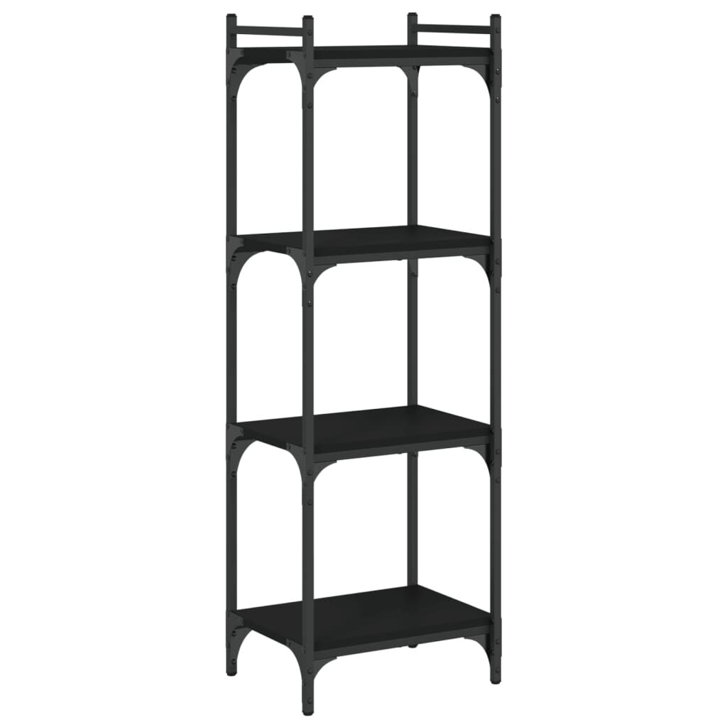 vidaXL Βιβλιοθήκη 4 Επιπέδων Μαύρη 40 x 30 x 120 εκ. από Επεξεργ. Ξύλο
