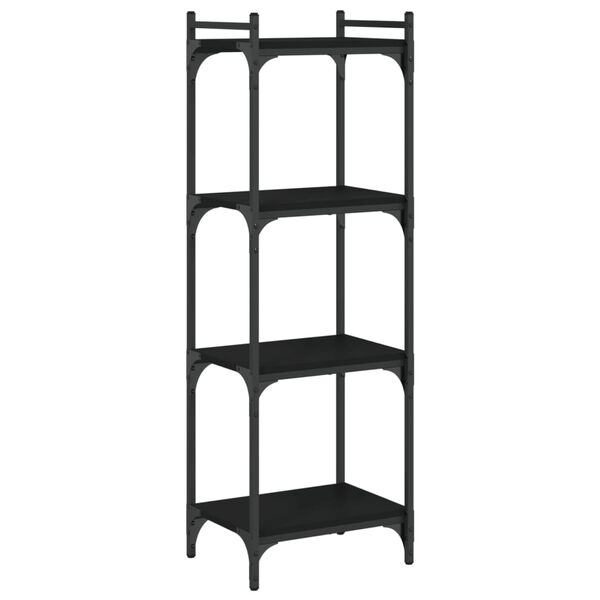 vidaXL Βιβλιοθήκη 4 Επιπέδων Μαύρη 40 x 30 x 120 εκ. από Επεξεργ. Ξύλο