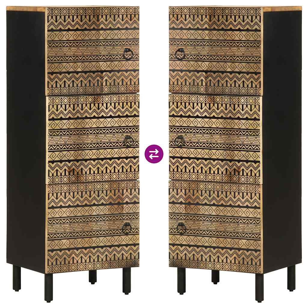 vidaXL Ψηλός Μπουφές 40x33,5x110 εκ. από Ακατέργαστο Ξύλο Μάνγκο