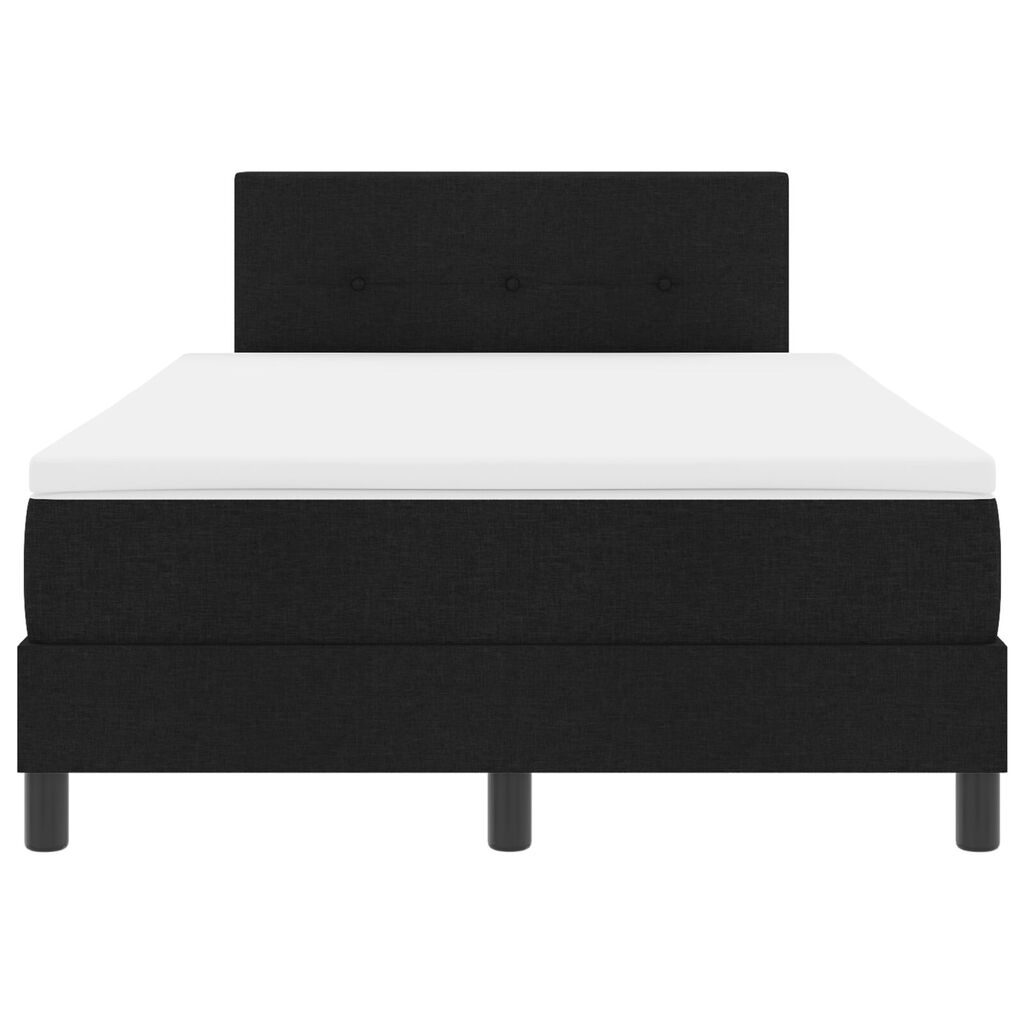 vidaXL κρεβάτι Box Spring με στρώμα & LED μαύρο 120x200 εκ. ύφασμα