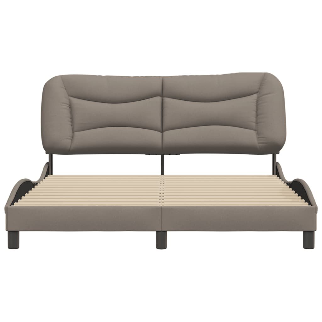 vidaXL Σκελετός Κρεβατιού Χωρίς Στρώμα Taupe 160x200 εκ. Υφασμάτινο