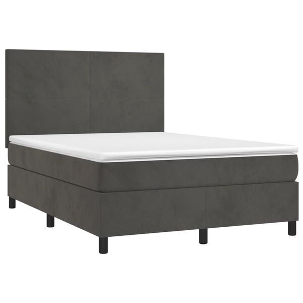 vidaXL &Kappa;&rho;&epsilon;&beta;ά&tau;&iota; Boxspring &mu;&epsilon; &Sigma;&tau;&rho;ώ&mu;&alpha; & LED &Sigma;&kappa;. &Gamma;&kappa;&rho;&iota; 140x200&epsilon;&kappa;. &Beta;&epsilon;&lambda;&omicron;ύ&delta;&iota;&nu;&omicron;